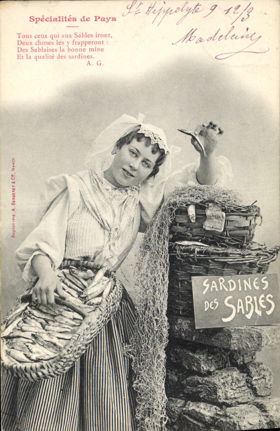 Sardines des Sablais — Publicité pour les spécialités locales — Phototype A. Bergére & Cie, Nancy