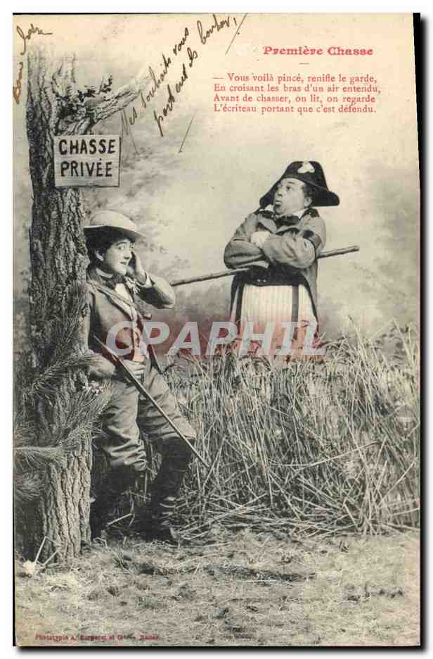 Première Chasse — scène de chasse privée avec garde — Période A. Eberberg & Cie, 1900