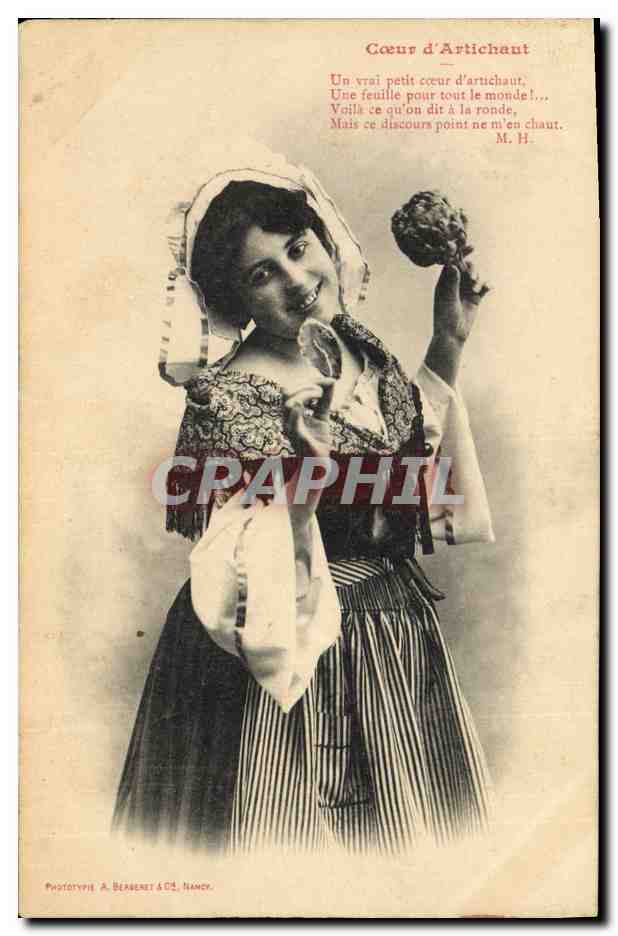 Femme en costume folklorique — cœur d'artichaut — Phototype A. Berberet & Cie, Nancy