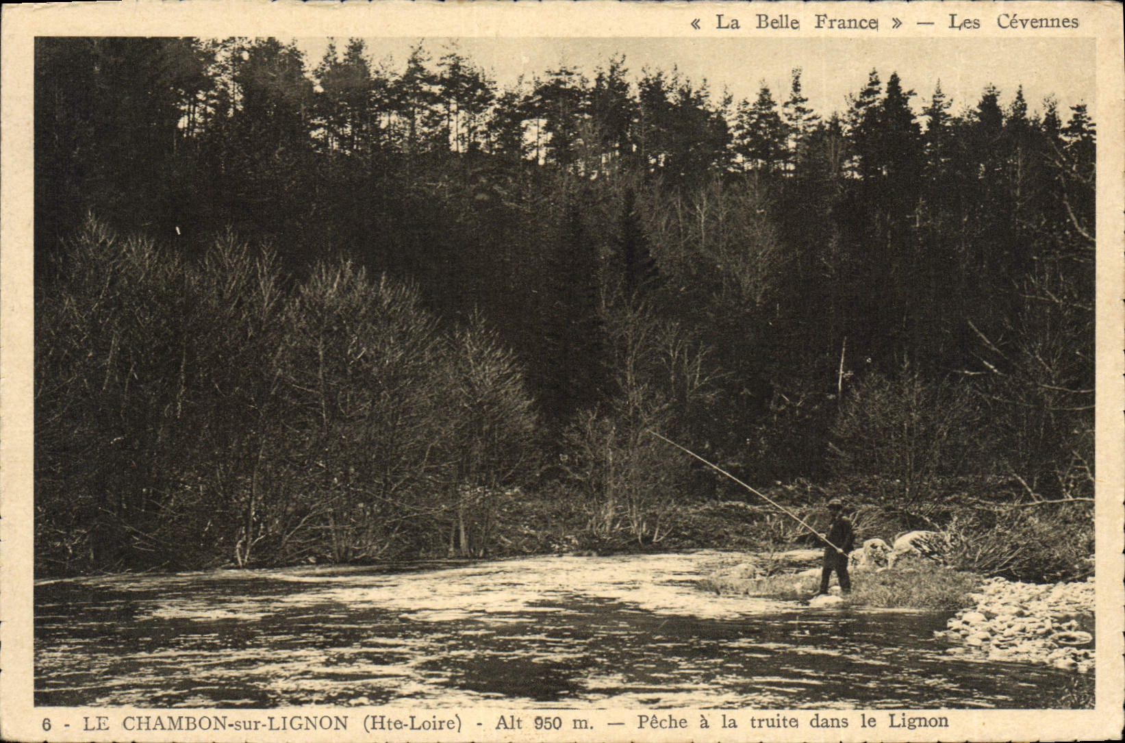 CPA Peche Pecheur Le Chambon sur Lignon Peche a la truite dans le lignon