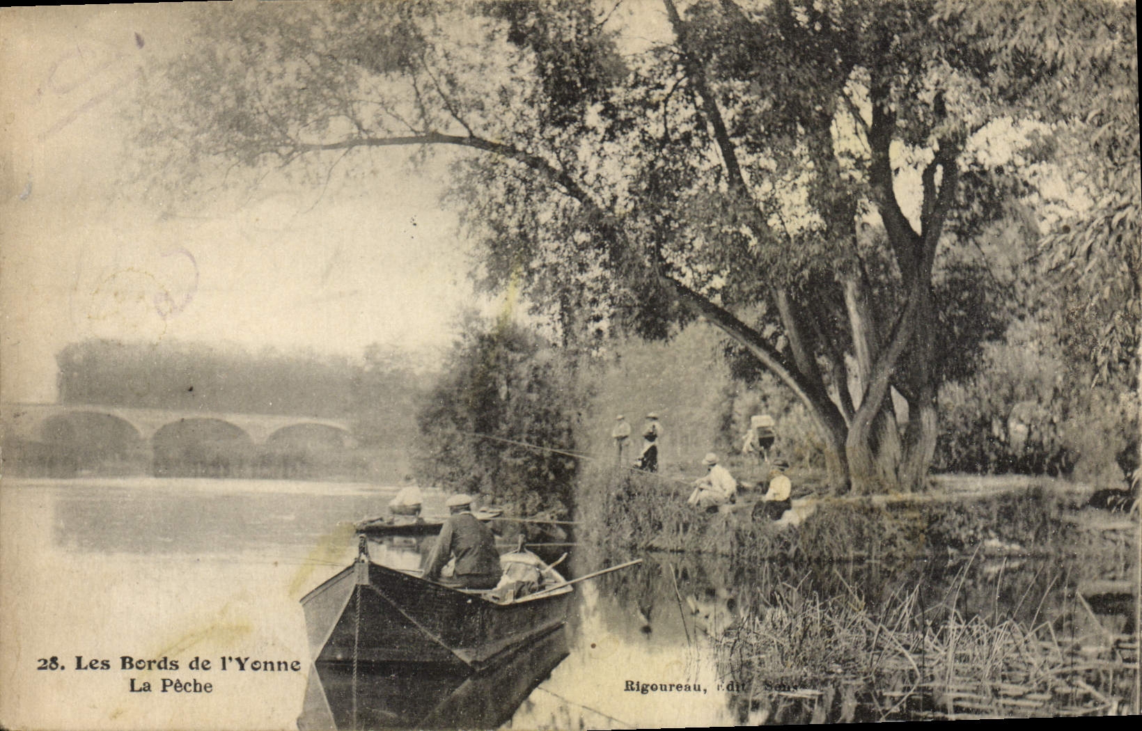 Les Bords de l'Yonne — La Pêche — Rigoureaux, édit. Sens