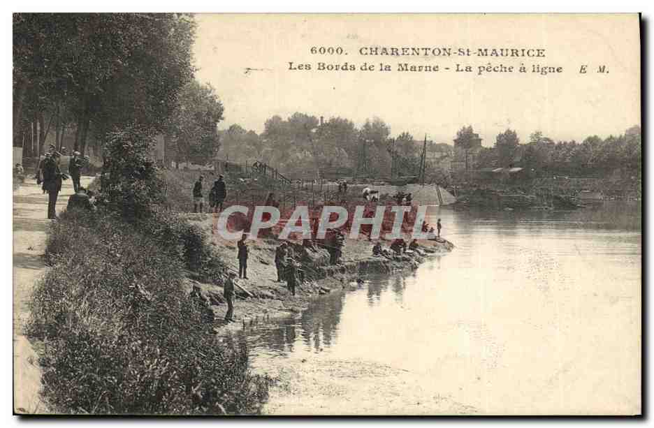 Charenton-St-Maurice — Les Bords de la Marne — La pêche à ligne — E.M.
