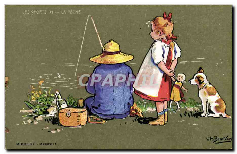 La pêche — Les Sports XI — Moul lot - Marseille, éditeur C.H. Beauvais