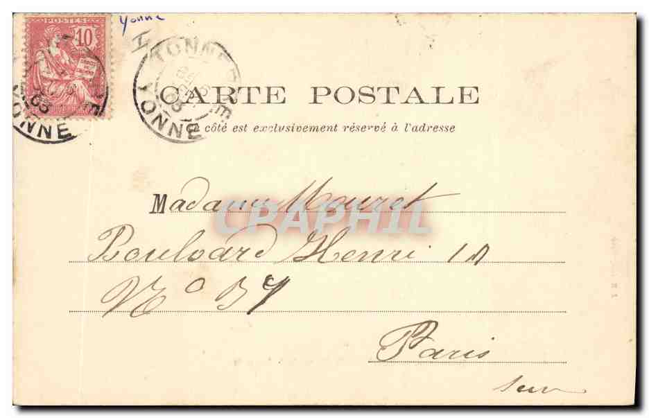 CPA Mort Tonnerre Tombeau du Marquis de Louvois — Rückseite