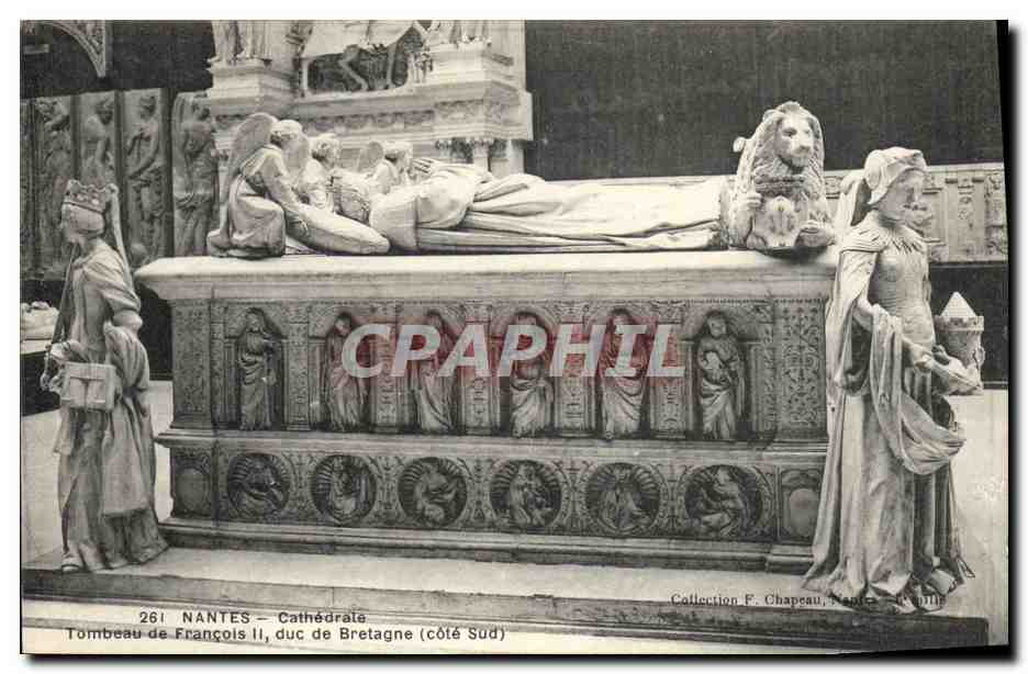 CPA Mort Nantes Cathedrale Tombeau de Francois II Duc de Bretagne Lion