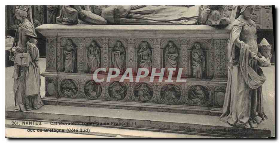CPA Mort Nantes Cathedrale Tombeau de Francois II Duc de Bretagne Lion