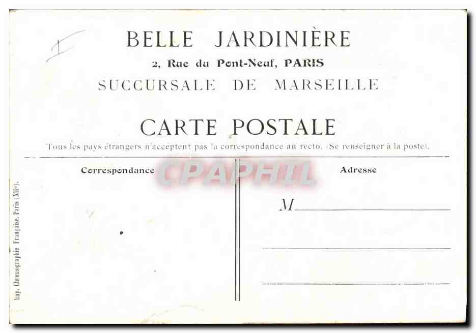 CPA Coq Poule Poussins Canards Belle Jardiniere — Rückseite