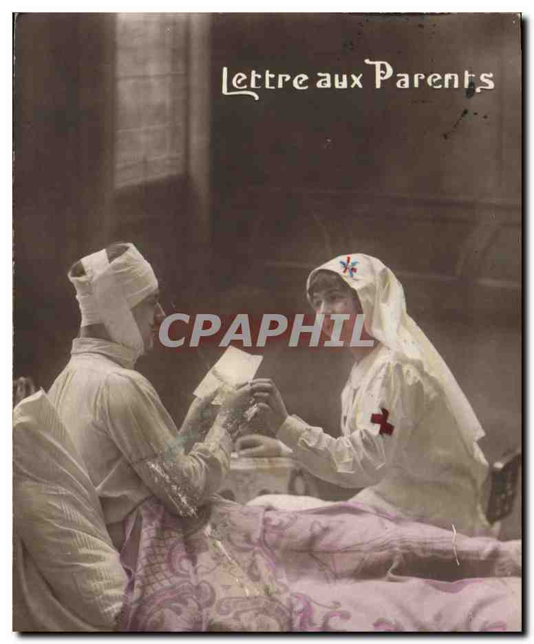 CPA Sante Militaria Lettre aux parents Infirmiere Croix Rouge