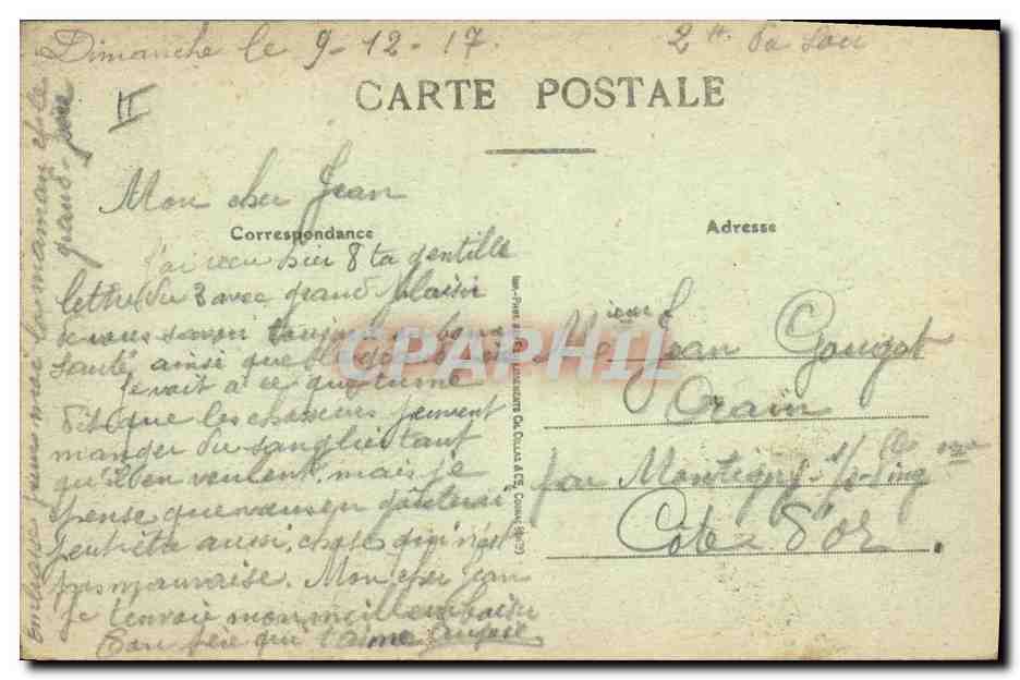 CPA Sante Militaria Lure Hopital militaire  — Rückseite