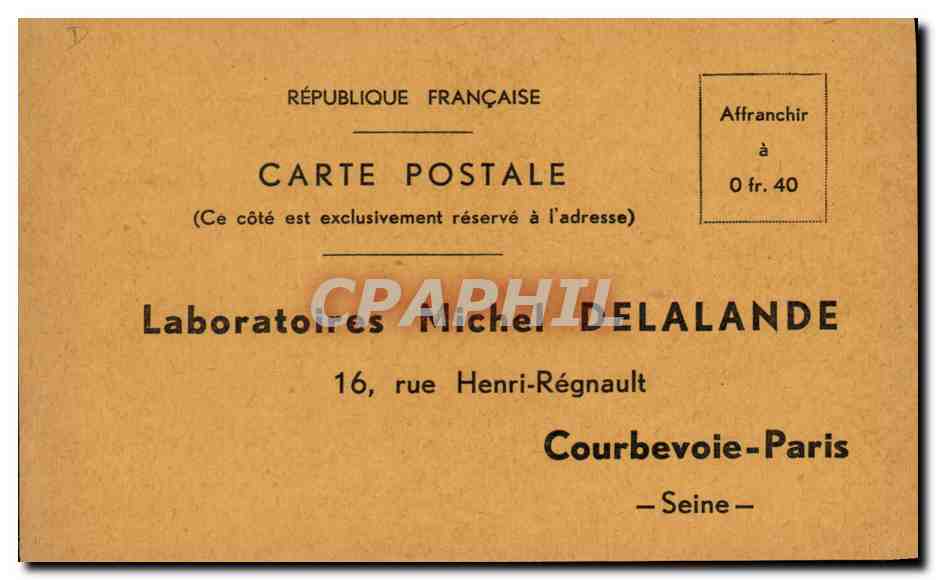 CPA Sante Laboratoires Michel Delalande Rue Henri Regnault Courbevoie Paris