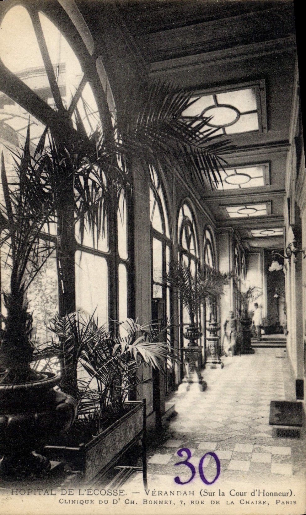 Véranda de l'Hôpital de l'Écosse — Clinique du Dr Bonnet, 7 rue de la Chaise, Paris
