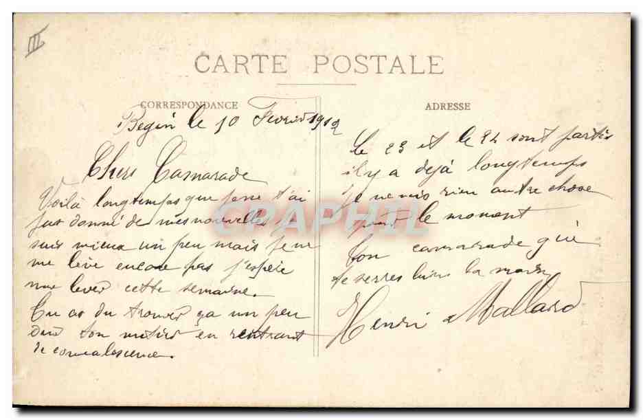 CPA Sante Militaria Vincennes Hopital Militaire Begin Entree des malades  — Verso
