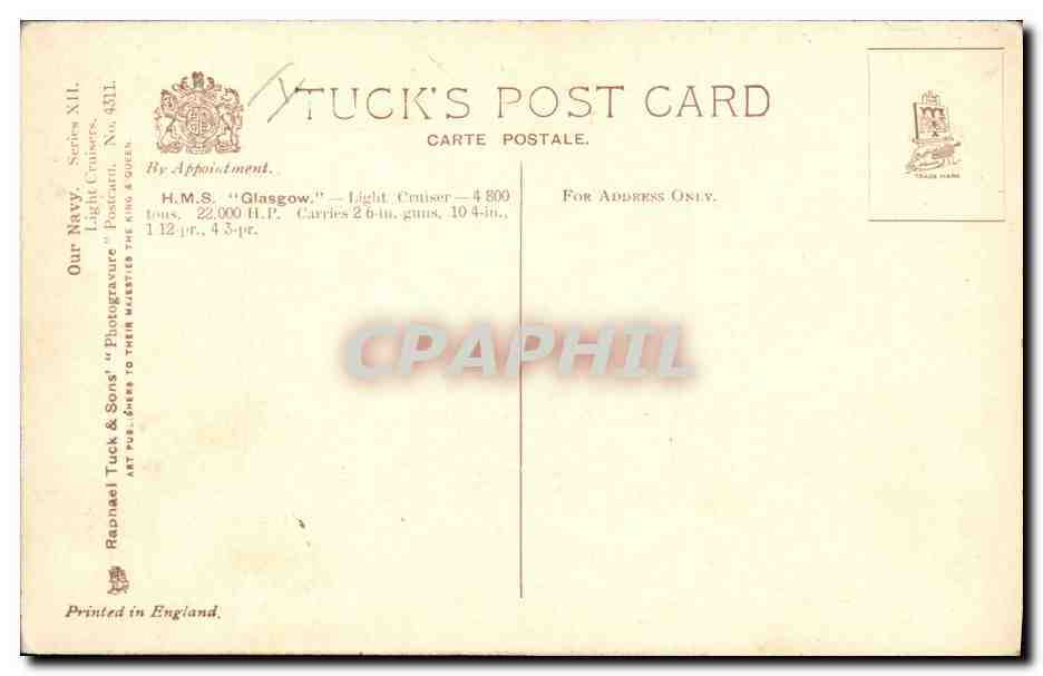 CPA Bateau HMS Glasgow — Verso