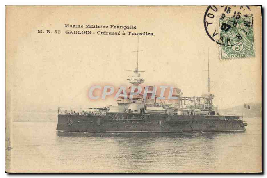 CPA Bateau Gaulois Cuirasse a tourelles