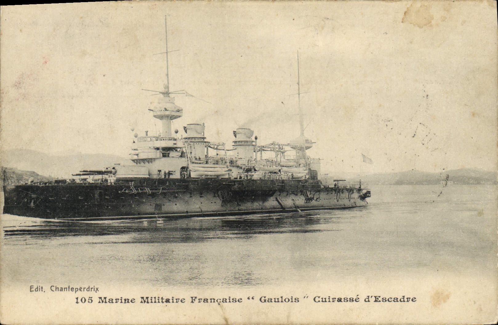 Cuirassé Gaulois — Marine Militaire Française — Edit. Chanteperridix n°105