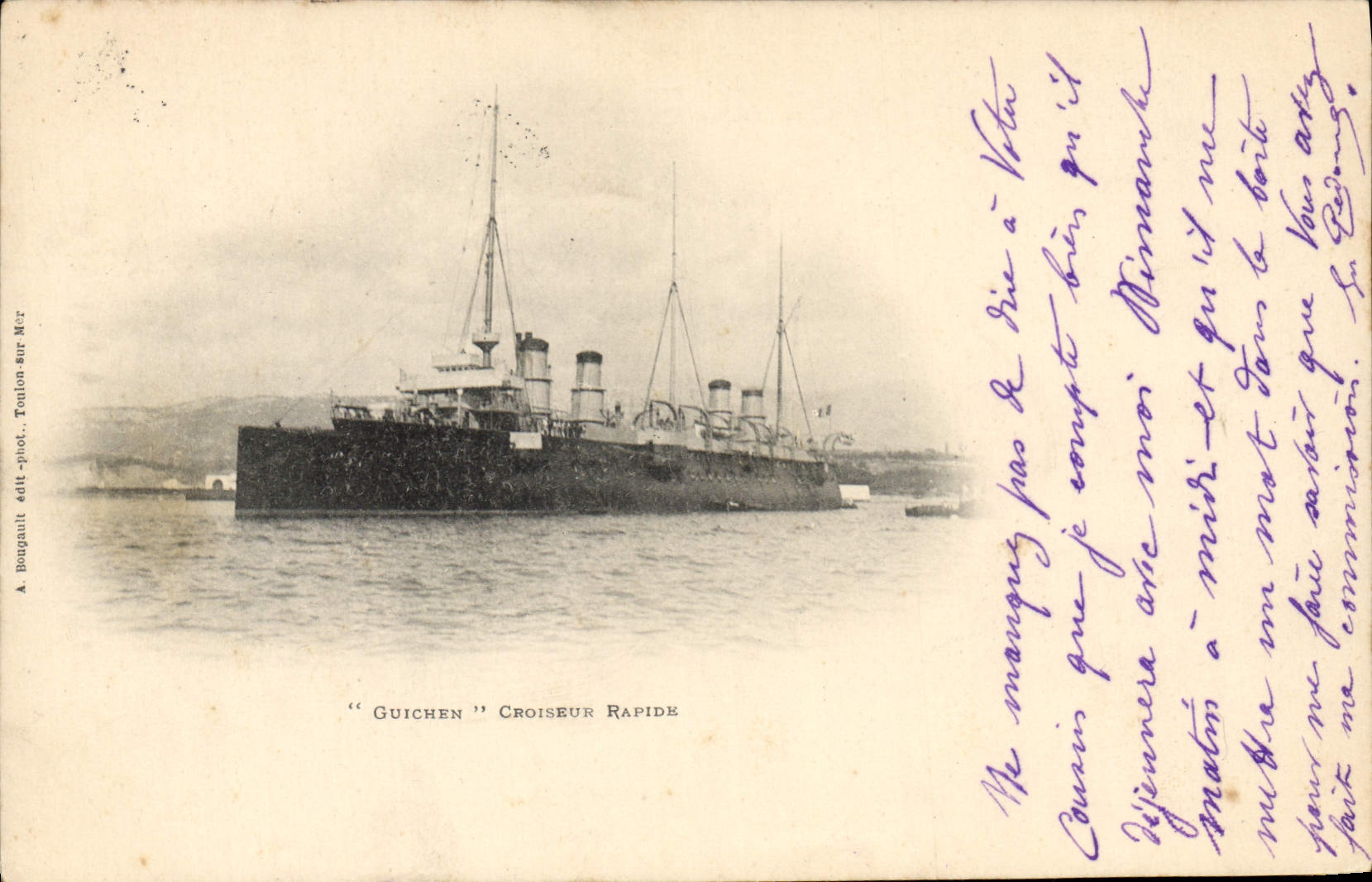 Croiseur rapide "Guichen" — Toulon — éditeur A. Bougault, n° 15