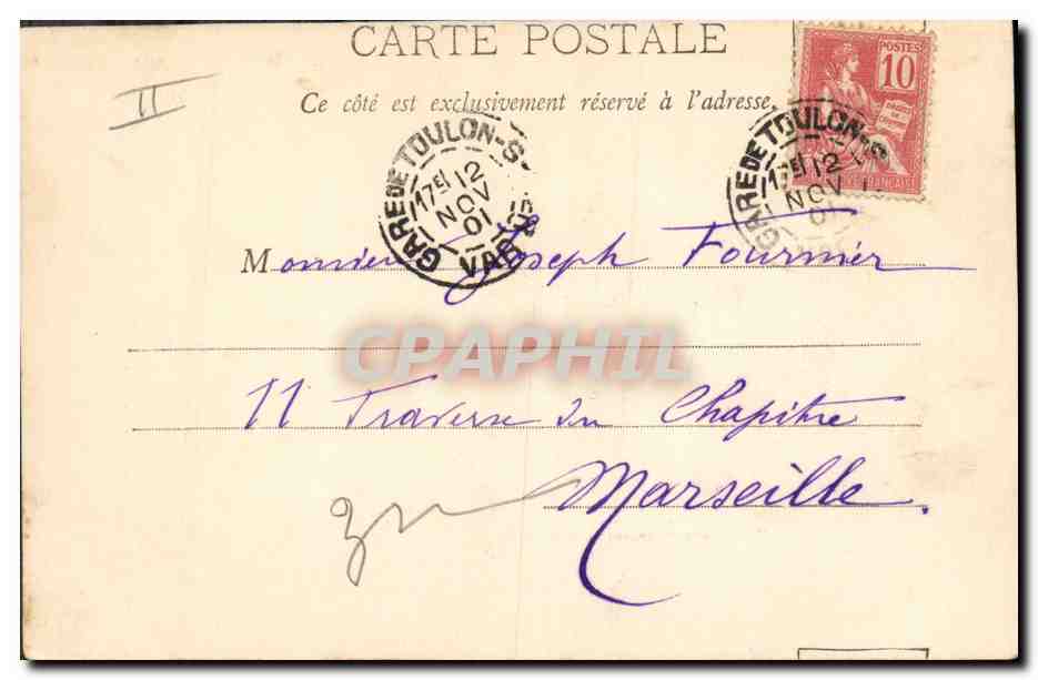 Croiseur rapide "Guichen" — Toulon — éditeur A. Bougault, n° 15 — Verso