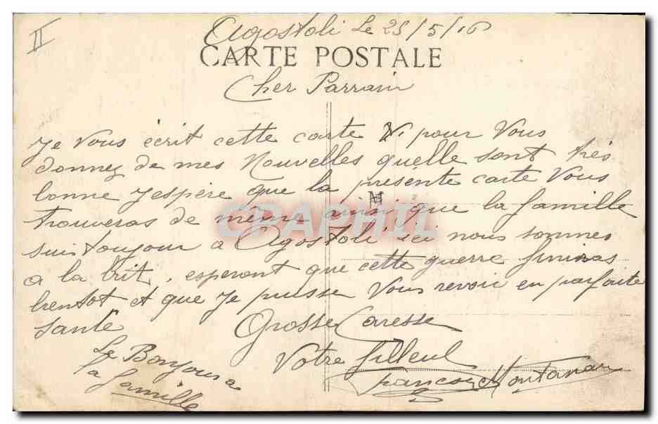 CPA Bateau Torpillage du croiseur italien Guiseppe Garibaldi par un sous marin autrichien — Verso