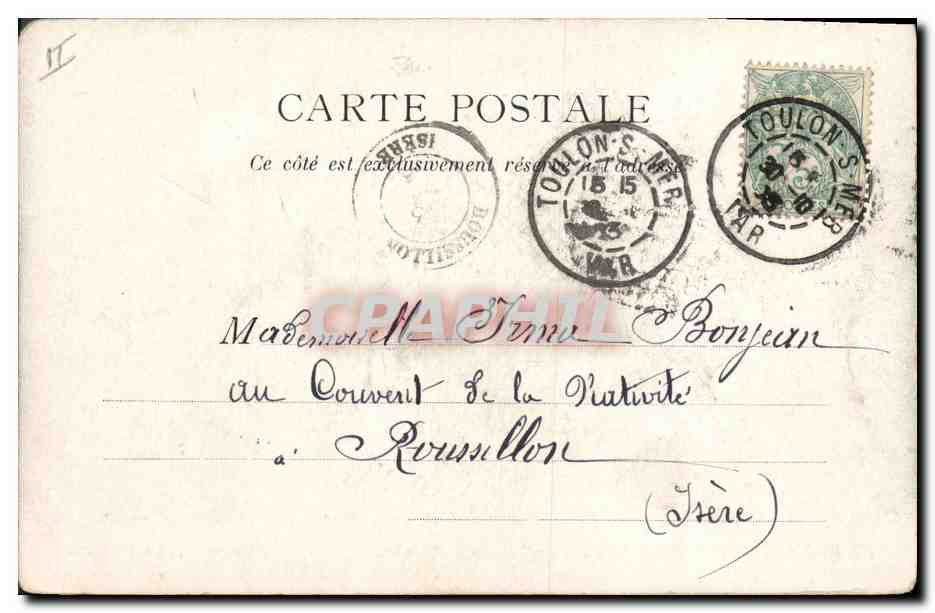 CPA Bateau La Gaulois Cuirasse d'escadre — Verso