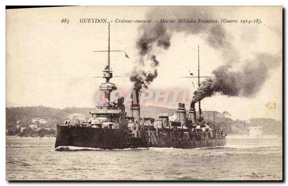 CPA Bateau Gueydon Croiseur Cuirasse 