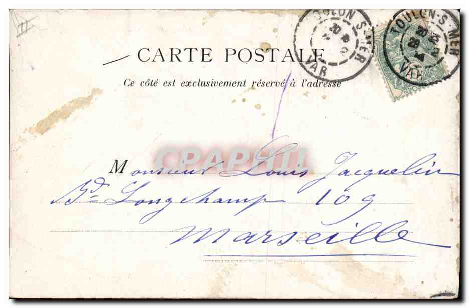 CPA Bateau Le Gaulois Cuirasse d'escadre — Verso