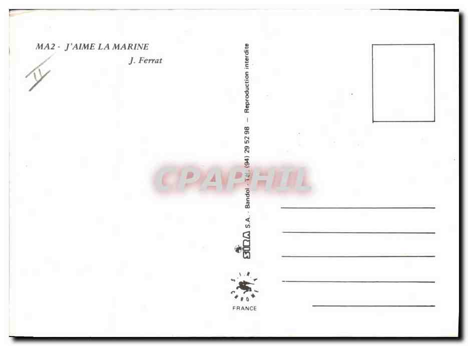 CPM J'aime la marine Jean Ferrat  — Rückseite