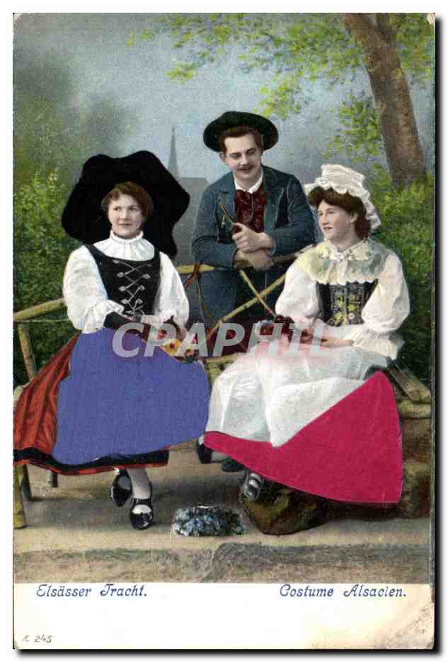 CPA Folklore Alsace Costume alsacien