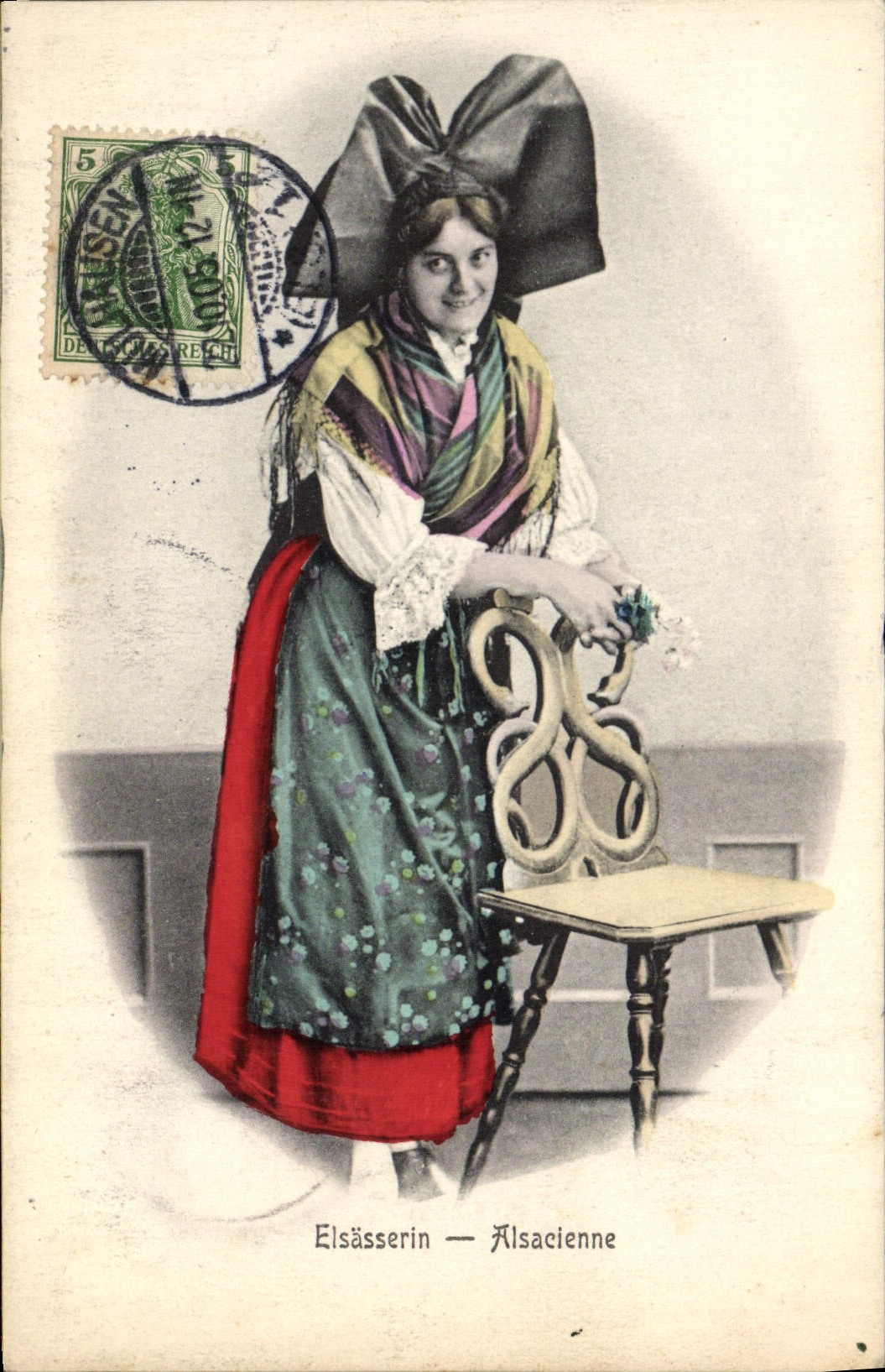 CPA Folklore Alsace Alsacienne 