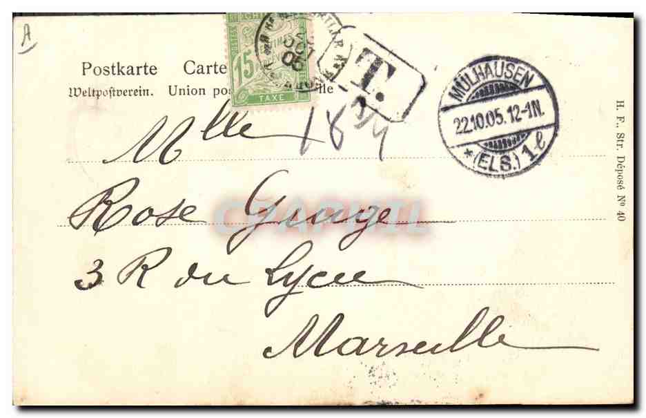 CPA Folklore Alsace Costumes Alsaciens  — Verso