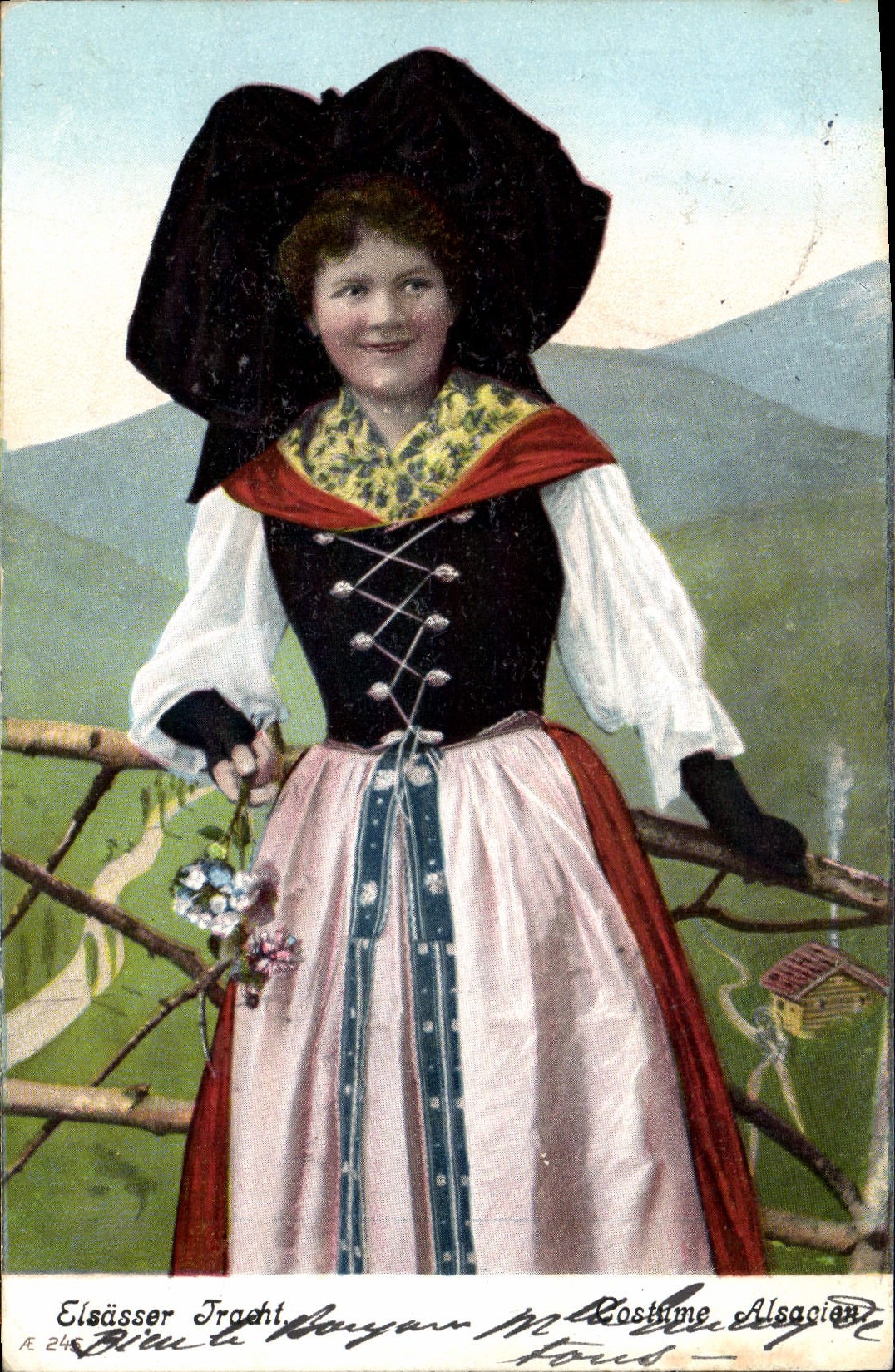CPA Folklore Alsace Costume Alsacien 
