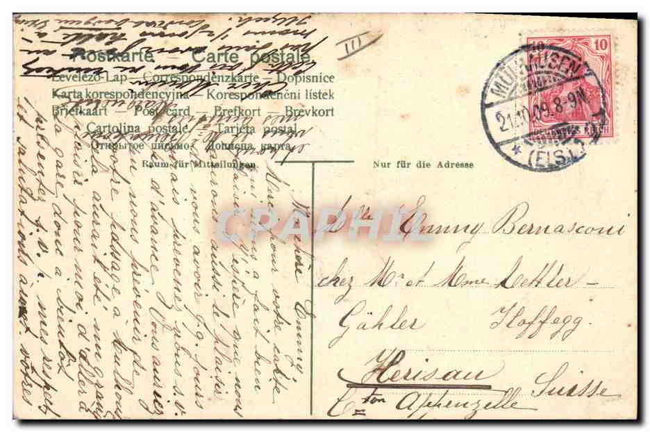 CPA Folklore Alsace Costume Alsacien  — Verso