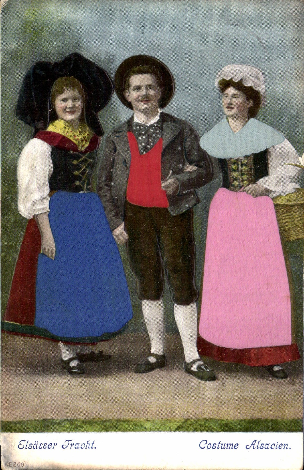 CPA Folklore Alsace Costume Alsacien 