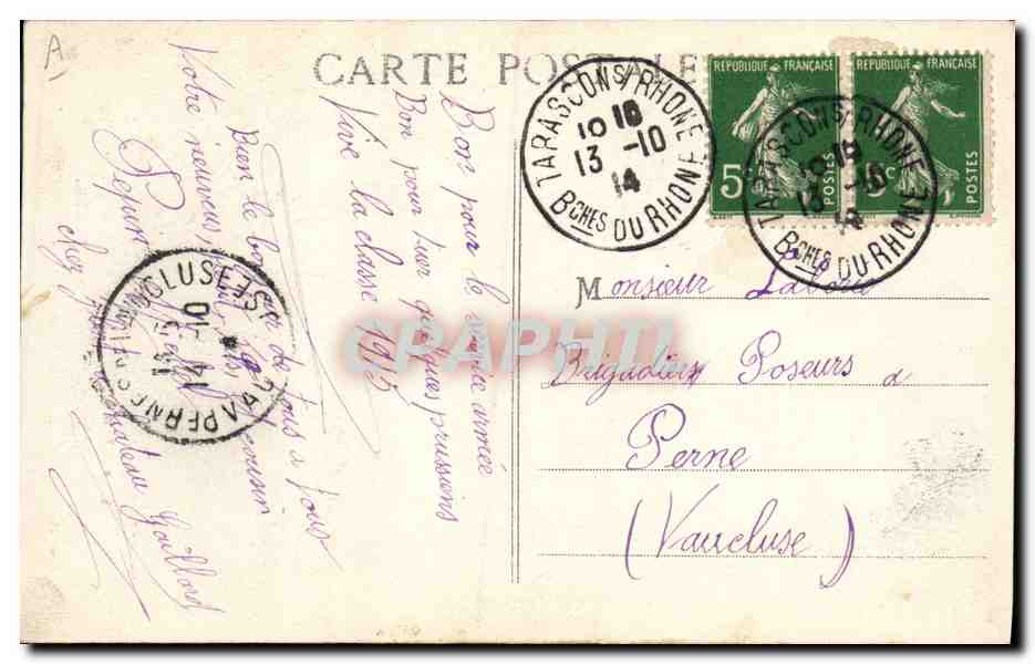 CPA Folklore Alsace La Triple Entente France garde nous  — Verso