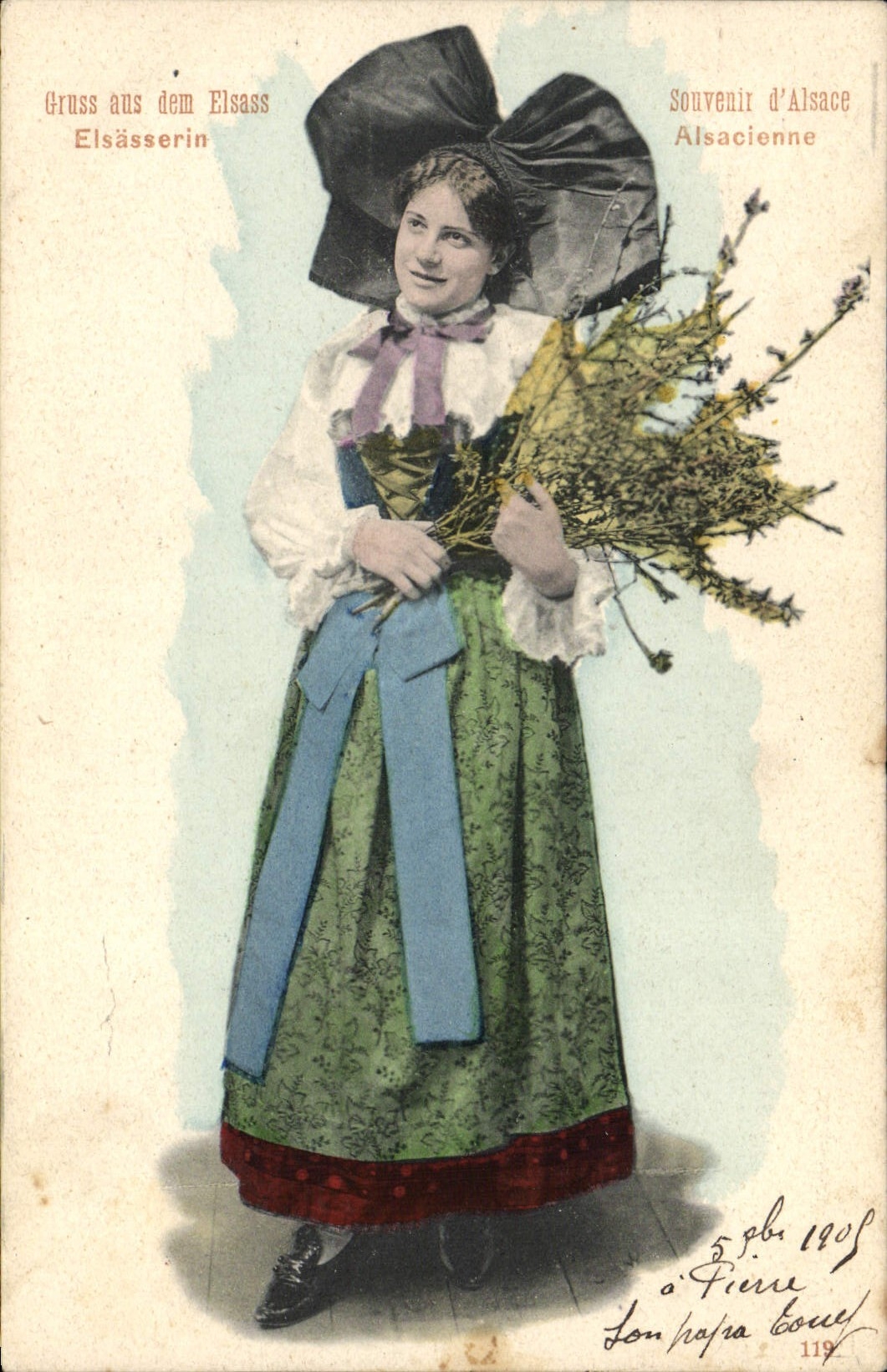 CPA Folklore Alsace Alsacienne 