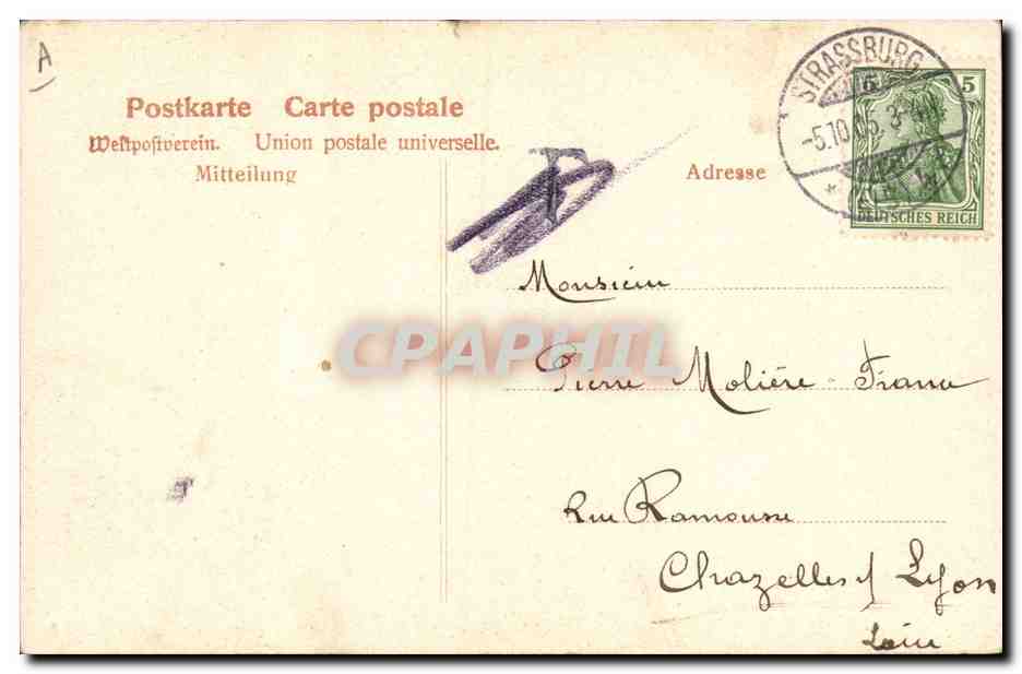CPA Folklore Alsace Alsacienne  — Verso