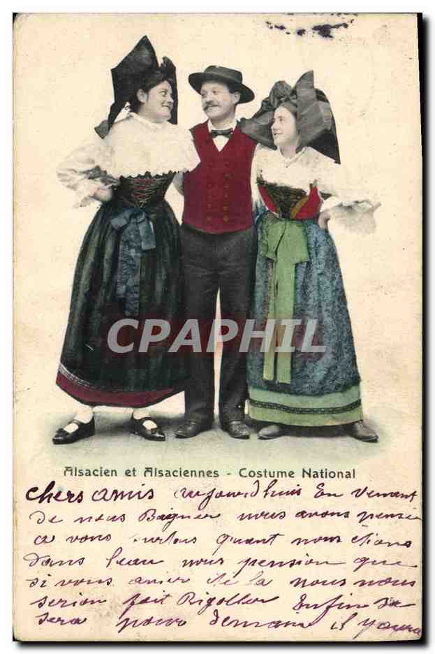 CPA Folklore Alsace Costume Alsacien 