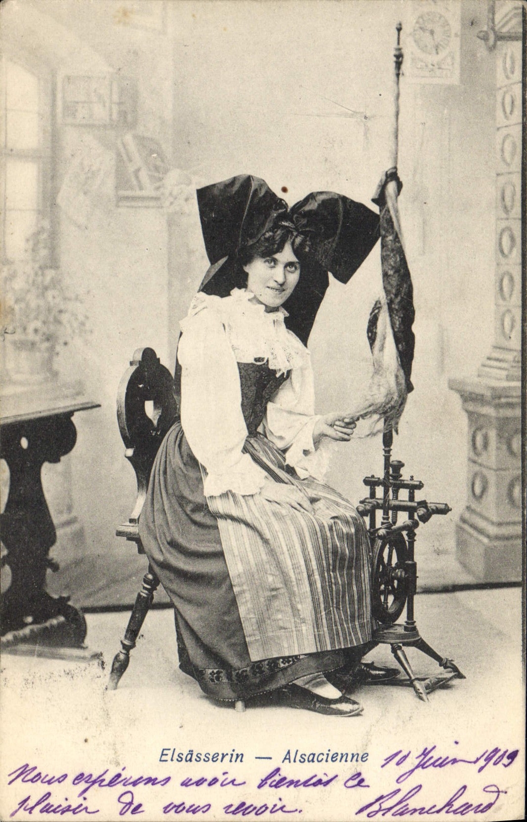 CPA Folklore Alsace Alsacienne 
