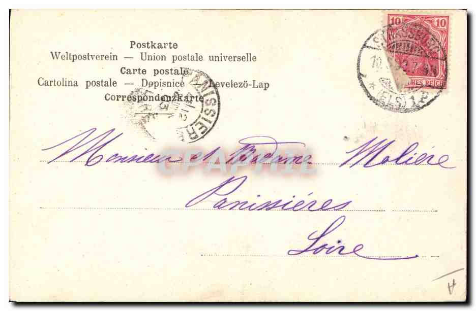 CPA Folklore Alsace Alsacienne  — Verso