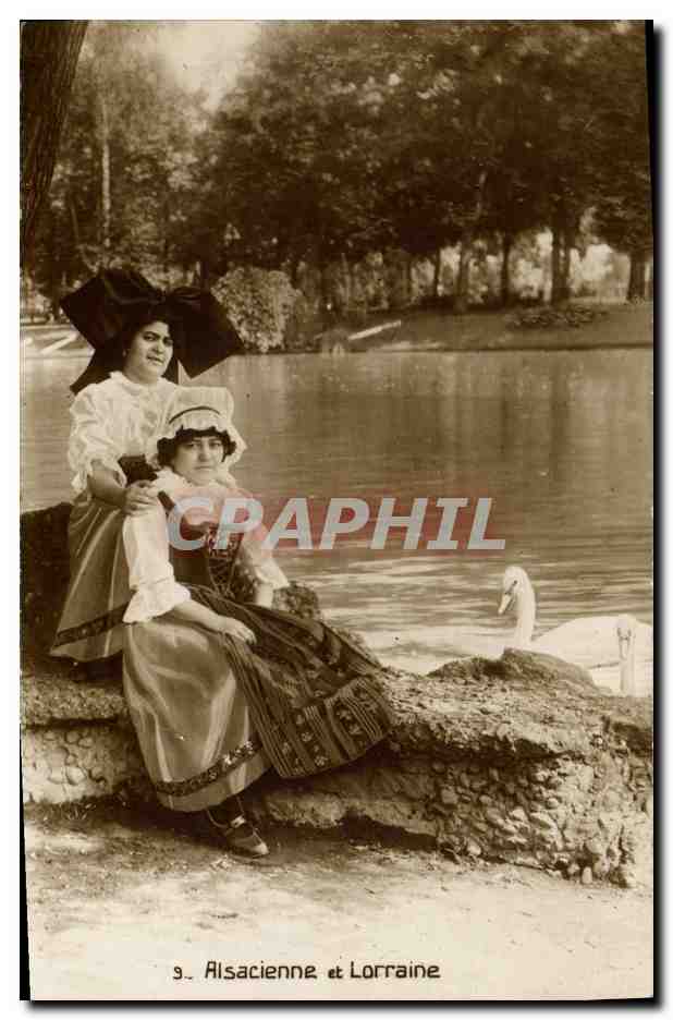 CPA Folklore Alsace Alsacienne et Lorraine Cygne 