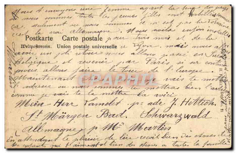 CPA Folklore Lorraine  — Verso