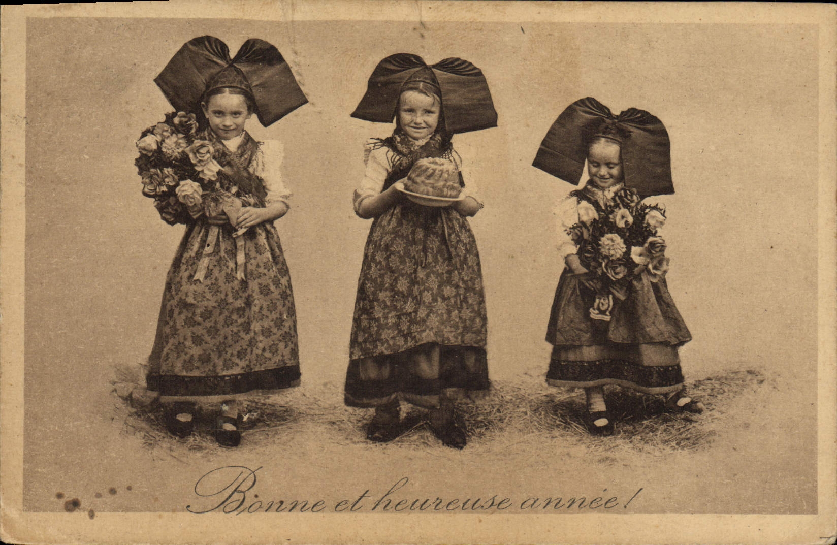 CPA Folklore Alsace Enfants 