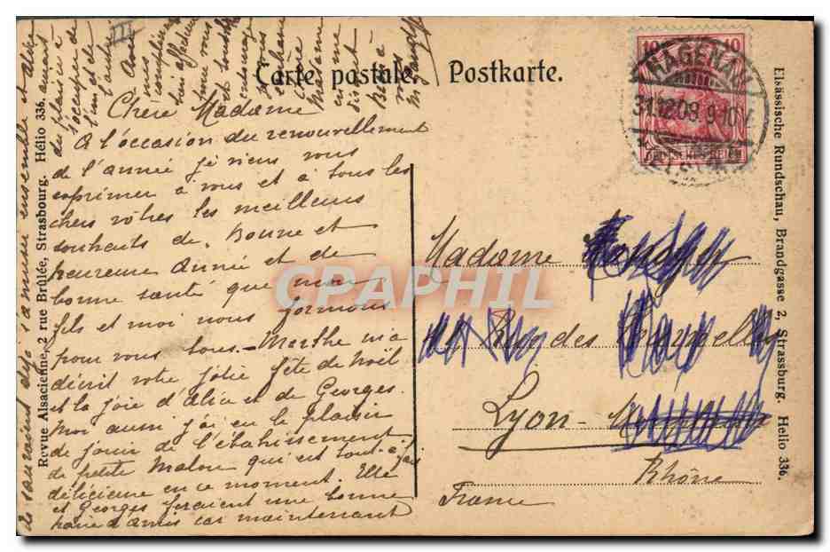 CPA Folklore Alsace Enfants  — Verso
