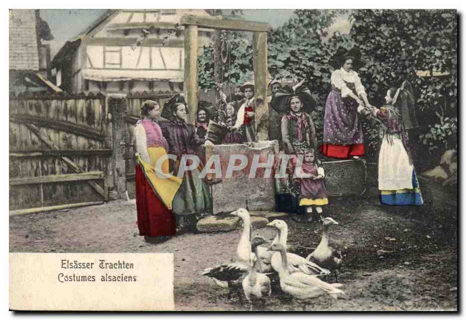 CPA Folklore Alsace Costumes Alsaciens 