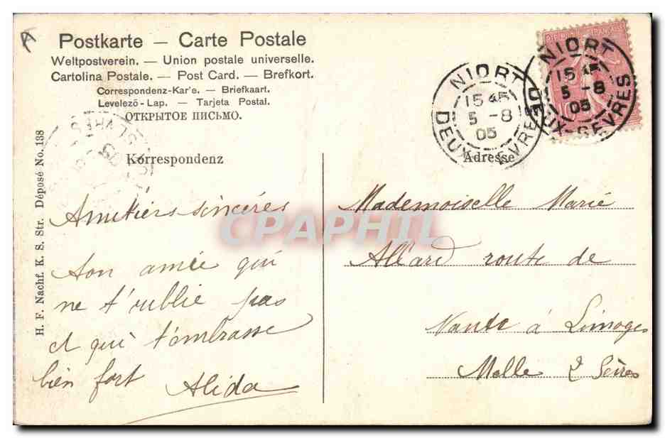 CPA Folklore Alsace Costumes Alsaciens  — Verso