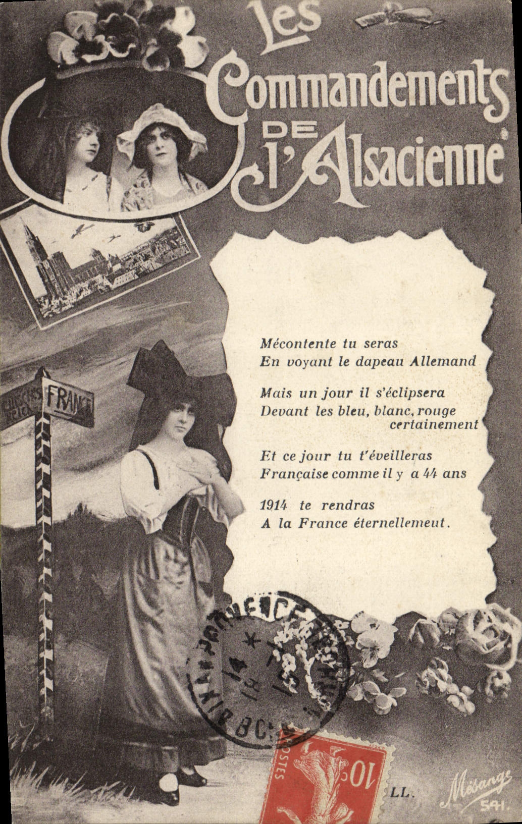 CPA Folklore Alsace Les commandements de l'Alsacienne 