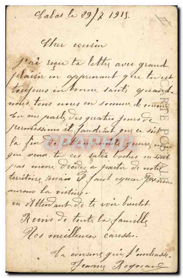 CPA Folklore Alsace Alsacienne Militaria  — Rückseite