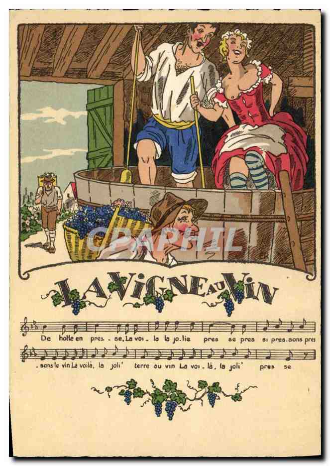 CPM Folklore La vigne au vin 