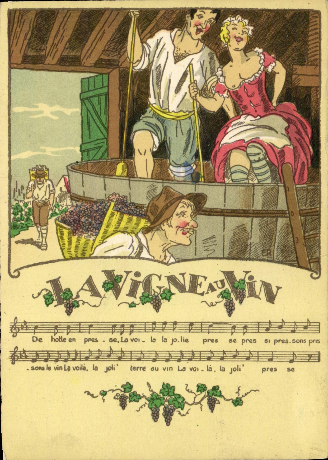 CPM Folklore La vigne au vin 