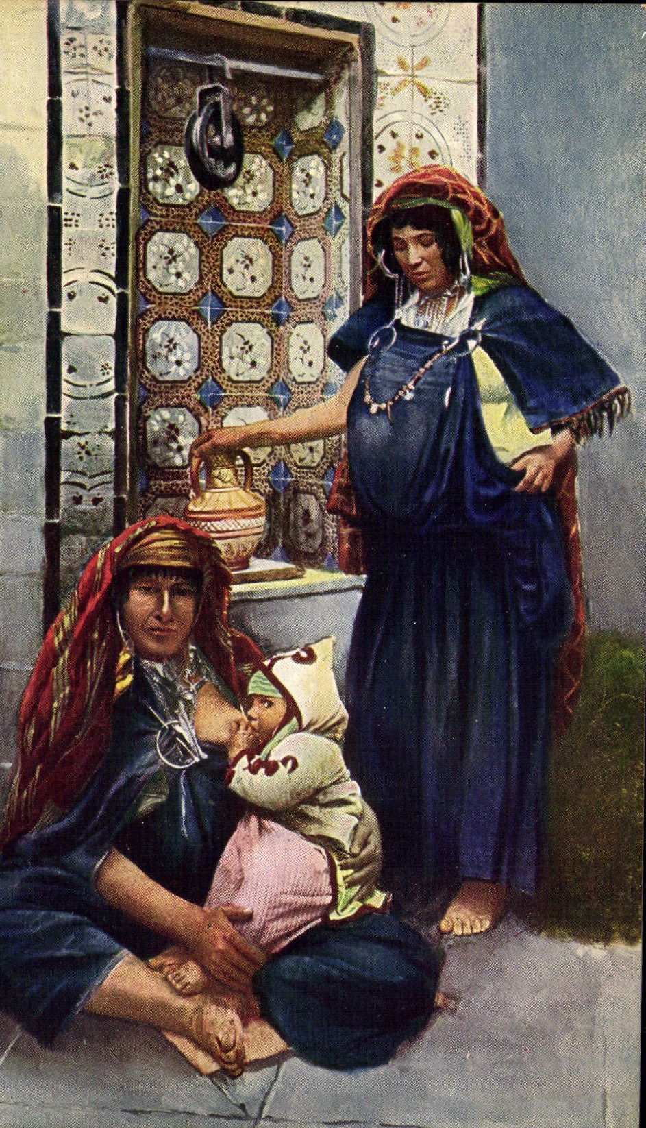 CPA Fantaisie Orientalisme Femmes Enfant