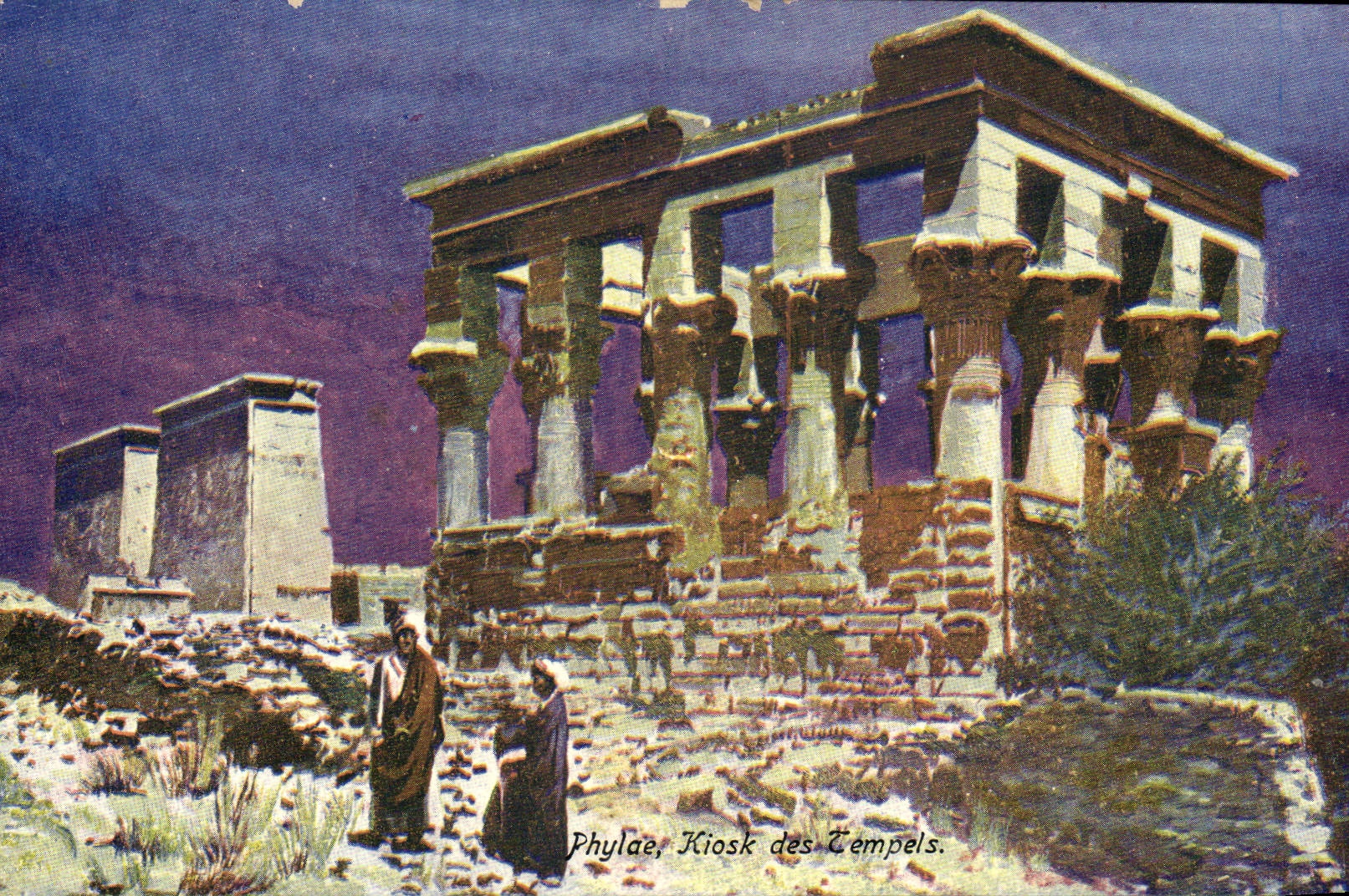 CPA Fantaisie Orientalisme Egypt Egypte Kiosque du temple de Phylae